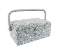 Nähkorb von Hobby Gift mit Stoffbezug grau (S / L 23 x T 15 x H 11 cm)