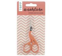 #nähliebe Storchenschere Koralle: Lackierte Handarbeitsschere im Storchen-Design