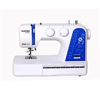 Nähmaschine easy GLAESER® home mia 300 | Anfänger Nähmaschine | Automatischer Einfädler | 24 Stich - Varianten | Kinderleichte Bedienung Weiß/Blau