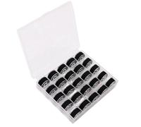 Nähmaschine Spulen,Yiyifor Nähmaschine Spulen Set mit Nähgarn,25 Stück Vielseitige Unterfadenspulen,Nähgarn Set für nähmaschine mit Aufbewahrungsbox,Schwarzes Nähgarn