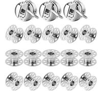 Nähmaschinen-Spulenkapsel (3 Stück) und Nähmaschinen-Spulen (15 Stück) aus Metall, Nähspulen zum Basteln, Nähen, kompatibel mit Frontlader, 15-Klasse-Maschinen