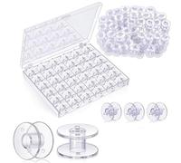 Nähmit - Nähmaschinen CB Spulen mit Spulenbox Spulen Nähmaschine Unterfadenspulen Kunststoff für gängige Nähmaschinen (25 Stück,Transparent)