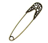 Nähmit Schmuckvolle Kiltnadeln - mit oder ohne Strass | 70 mm & 80 mm | Farben: Silber, Altmessing, Titan, Gold | Elegante Brosche & Trachtennadel Nähen DIY (Altmessing ohne Strass)