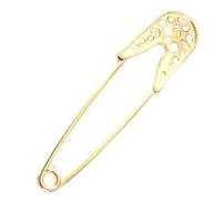 Nähmit Schmuckvolle Kiltnadeln - mit oder ohne Strass | 70 mm & 80 mm | Farben: Silber, Altmessing, Titan, Gold | Elegante Brosche & Trachtennadel Nähen DIY (Gold ohne Strass)