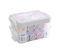 Nähset mit Kunststoffbox für Erwachsene,YMWALK tragbare Nähbox mit Nähzubehör Nadel- und Fadenset, 16-Farben-Faden, Nadeln, Schere, Maßband, Fingerhut zum Ausbessern von Kleidung (Grau)