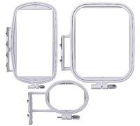 Nähwelt Flach 3er Stickrahmen-Set für Brother: Rechteckig, Grau, Kunststoff