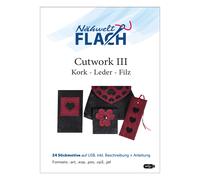 Nähwelt Flach Stickmuster USB CutWork III "Kork - Leder - Filz" (24 Stickmotive)