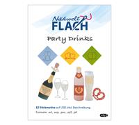 Nähwelt Flach Stickmuster USB "Party Drinks" (12 Stickmuster)