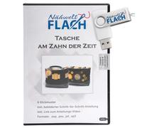 Nähwelt Flach Stickmuster USB "Tasche am Zahn der Zeit" (6 Stickmuster)