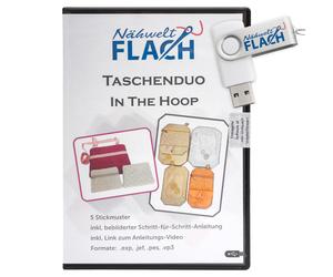 Nähwelt Flach Stickmuster USB "Taschenduo - In the hoop" (5 Stickmuster)