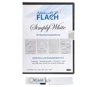 Nähwelt Flach USB SimplyWhite (18 Motive und Quilt-Alphabet A-Z + Anleitung)