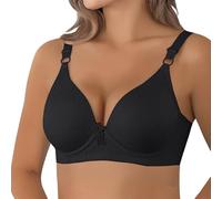 Nahtlos BH Klassische BHS Damen P-ush Up mit Verstellbarem Bustier Große Brüste Unterwäsche T-shirtbh Sport BH Ohne Bügel Starker Halt Trainings Schlaf BHS Gepolstert für Alltag Yoga