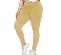 Nahtlose Damen-Leggings in Übergröße, elastisch, hohe Taille, bequem, schmale Passform, Yogahose, einfarbig, Workout, leicht, Sport, Fitnessstudio, volle Länge, gelb, 5XL