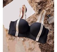 Nahtlose Damen-Weste, 1 Stück, verstellbarer One-Shoulder-BH mit Push-Up-Unterstützung für kleine Brust, Anti-Aging-Design, lässige Sommerkleidung für den täglichen Urlaub, Urlaub, 34 Schwarz