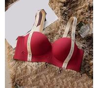 Nahtlose Damen-Weste, 1 Stück, verstellbarer One-Shoulder-BH mit Push-Up-Unterstützung für kleine Brust, Anti-Aging-Design, lässige Sommerkleidung für den täglichen Urlaub, 36 Rot)