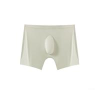 Nahtlose Herren-Trunks, Eisseide, Boxershorts, atmungsaktiv, feuchtigkeitsableitend, Unterwäsche mit 3D-Unterstützung, L-3XL (Coffee L)