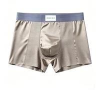 Nahtlose Ice Silk Boxershorts Herren U-Pouch(Brown XL)