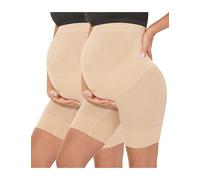 Nahtlose Schwangerschaftsformwäsche für Damen, hohe Taille, Mitte Oberschenkel, Pettitipant Schwangerschaft Unterwäsche für Bauchunterstützung, Nude+nackt, Mittel