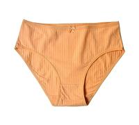 Nahtlose Slips Damen Plus Size Damenhöschen aus Reiner Baumwolle, bequemer Po-Bauch Unterhosen Damen Ohne Naht Warm Underwear Women (Orange, XXL)