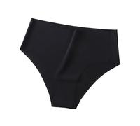 Nahtlose Unterwäsche für Damen, hohe Taille, unsichtbarer Stretch-Bikini, seidig weicher Slip Damen Unterwäsche Baumwolle String Hosen Unterrock (Black, M)
