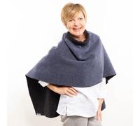 nahtur-design Schulterwärmer und Kuschelponcho aus Flauschloden blau-schwarz (blau)