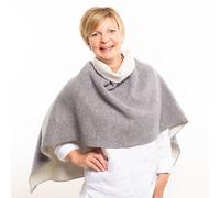 nahtur-design Schulterwärmer und Kuschelponcho aus Flauschloden grau-creme (grau)