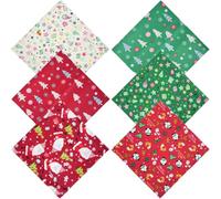 NAHUAA 6 Stück Weihnachten Patchwork Stoffe 50 x 50 cm Stoffpakete Patchwork 100% Baumwolle Stoff für Quilten Baumwollstoff Meterware für DIY Nähmuster Handwerk