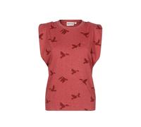 Naketano Damen Shirt Liebesaus 2601-0002 Ruby Red Melange Allover Birds-M