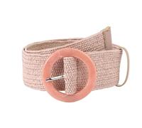 NALANY Gürtel Für Mädchen Und Frauen, Geflochtener Stretchgürtel Ohne Löcher 50mm Modisch Rund Ring-Clip Schnalle, Flechtgürtel Stufenlos Verstellbar(100cm/39, Pink), 1805245