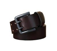 NALANY Handgemachter Herren Heavy Duty Ledergürtel 4.3cm Große Breite 4mm Dick Gürtel Aus Leder Mit Doppeldorn Schnalle, Doppel-Loch Ösen Jeansgürtel(120cm/waist:41", Coffee)