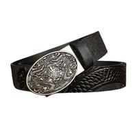 NALANY Herren Gürtel Ratsche Automatik Ledergürtel aus Rindsleder Dekoration Mit Silber Gürtelschnalle Western Drache Automatikschließe,35mm Breit(110cm/43, Black)