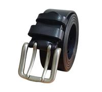 NALANY Herren Ledergürtel Doppeldorn Schließe Ca. 3.8cm Breit Und Ca. 4mm Stark, Männer Guertel Doppel ösen Echt Leder Vintage Look Gürtel Für Kleidung(125cm/49, Black)