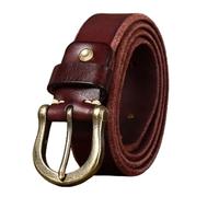 NALANY Ledergürtel Herren Gürtel Leder Vollledergürtel Herrengürtel Jeans-Gürtel Echtleder Taille Riemen Mode & Klassische 5mm Dicke 3.8cm Breit mit Geschenkbox(110cm/waist:37", Reddish Brown)