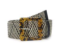 NALANY Stoffgürtel Stretchgürtel Elastik Flechtgürtel Geflochtener Und Elastischer Dehnbarer Gürtel Für Damen Länge 4,8cm Breit Quadratische Seidenblumen Schnalle Aus Harz(90cm/35.4"", Gray), 1805260