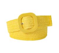 NALANY Stoffgürtel Stretchgürtel Flechtgürtel Geflochtener und Elastischer Dehnbarer Gürtel für Damen Bund Mode Dekorative Breite 4cm Länge 90cm,Candy Farbe Waehlbar (90cm/35.4", Yellow)