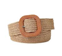 NALANY Stoffgürtel Stretchgürtel Flechtgürtel Geflochtener und Elastischer Dehnbarer Gürtel für Damen Bund Mode Dekorative Breite 4cm Länge 90cm,Candy Farbe Waehlbar (90cm/35.4", Khaki)