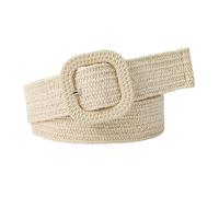 NALANY Stoffgürtel Stretchgürtel Flechtgürtel Geflochtener und Elastischer Dehnbarer Gürtel für Damen Bund Mode Dekorative Breite 4cm Länge 90cm,Candy Farbe Waehlbar (90cm/35.4", Beige)