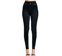 NaLatia Damen Thermo Jeggings Treggings Große Größen Jeansoptik Leggings mit Gefütterte Thermoleggins High Waist Stretch Skinny Jeanshosen Strumphose Lange Tights