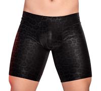 NaLatia Herren Boxershorts PU Leder Shorts Party Club Enge Shorts Männer Unterhose Latex Kurze Hose Wetlook Boxer Latex Kurze Hose Legging Sportleggings Lack Optik Hipster Slip Unterwäsche