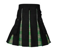 NaLatia Herren Schottischer Kilt Mode Schottenrock Taschenröcke Individualität Klassischer Party Schottenrock Mittelalter Traditioneller Faltenrock mit Kette 2025 Neu