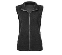 NaLatia Steppweste Damen Lang Teddy Fleece Weste Damen Winter Warm, Ärmellos Fellweste Damen Einfarbig V-Ausschnitt Knöpfen Fleeceweste aus Teddyfell, Fell Weste Kurz Plüschweste (001 Schwarz, XL)