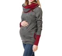 NaLatia Umstandsmode-Oberteil-Sommer Damen Stillpullover Langarm Hoodie Winter Umstandsmode Mutterschaft Kapuzenpullover Nursing Stillshirt Warm Sweatshirt Still Pullover mit Kapuze S-XL