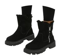 NaLatia Winterstiefel Damen Gefüttert Wasserdicht Warm Rutschfeste Winterschuhe Wildleder Winterboots Stiefeletten Outdoor Winter Boots - Mit Seitlicher Reißverschluss Stiefel