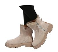 NaLatia Winterstiefel Damen Gefüttert Wasserdicht Warm rutschfeste Winterschuhe Wildleder Winterboots Stiefeletten Outdoor Winter Boots - Mit Seitlicher Reißverschluss Stiefel
