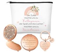 Namalu Geschenke für Kolleginnen der zufall machte Uns zu Kolleginnen 1 Kosmetiktasche 1 Reisespiegel mit Vergrößerung 1 Schlüsselanhänger Abschiedsgeschenke Mitarbeiter Roségold (Freundinnen)