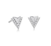 namana Dreieck-Ohrringe aus 925 Sterling Silber, süße Ohrringe für Frauen und Mädchen mit Cubic Zirkonia, Edgy 925 Sterling Silber Ohrstecker für Damen in einer Spike-Form, Silberschmuck für Frauen