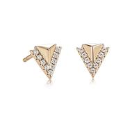 namana Dreieck-Ohrringe aus Rosegold vergoldetem 925 Sterling Silber, süße Ohrringe für Frauen und Mädchen mit Cubic Zirkonia, Edgy Rosegold Ohrstecker für Damen in einer Spike-Form