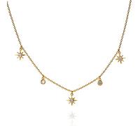 namana Gold Collier Halskette für Frauen, vergoldete Halsreif-Kette mit Nordstern-Anhängern, Goldketten für Damen, Goldschmuck-Geschenke für Frauen, Choker-Halsketten und Mädchen
