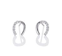 Namana Kleine Hufeisen Ohrringe für Frauen und Mädchen in 925 Sterling Silber, schlichte Glückshufeisen Ohrstecker für Damen und Mädchen mit Zirkonia Steinen, Silberschmuck für Frauen