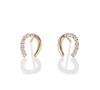Namana Kleine Hufeisen Vergoldete Ohrringe für Frauen und Mädchen in 925 Sterling Silber, schlichte Glückshufeisen Goldene Ohrstecker für Damen und Mädchen mit Zirkonia Steinen, Schmuck für Frauen